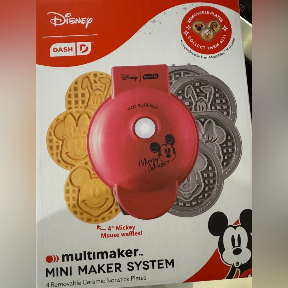 Brand new in box Disney Dash Mickey & Friends Mini waffle Maker System - Picture 6 of 11